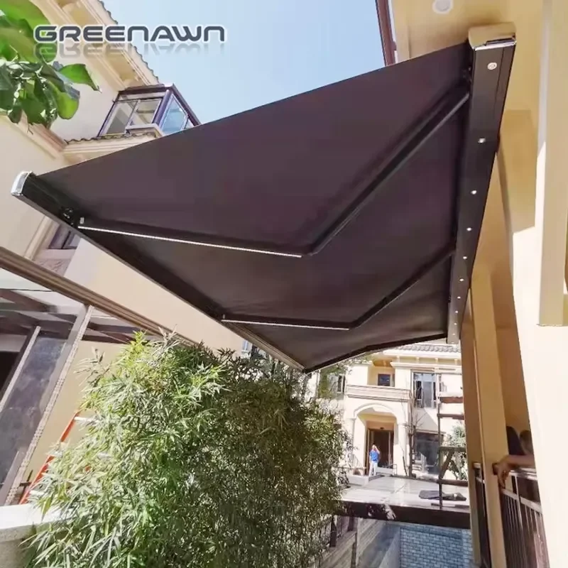OEM Full Cassette Electric Folding Arm Awning Canopy Outdoor Aluminum Motorized Retractable Awning for Patio