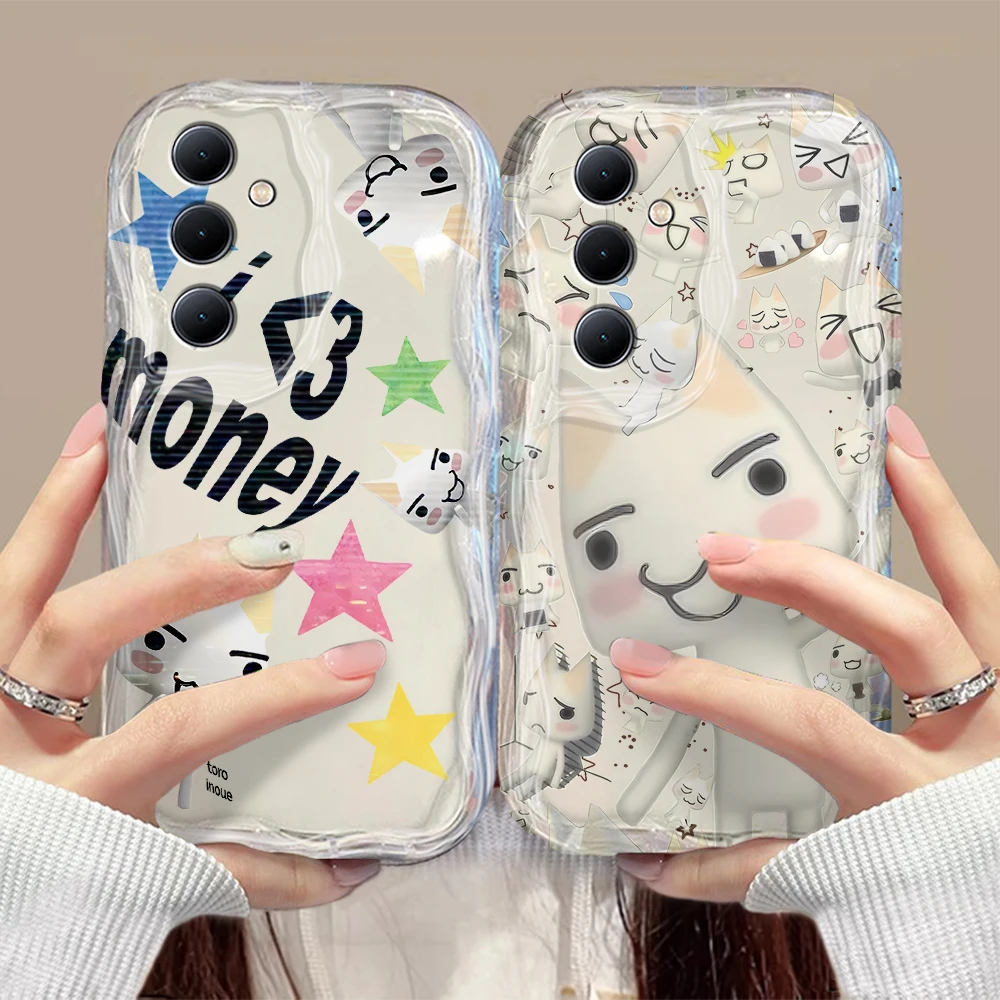 Funny Cute Toro Inoue Cat 3D Wave Case For Samsung A73 A72 A71 A55 A54 A53 A35 A34 A33 A25 A24 A23 A15 A14 A05 A04 4G 5G Cover