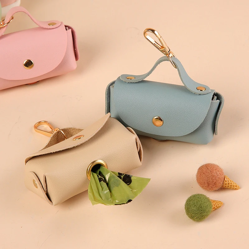 1pc Stylish Pet Bag Holder Leather Pet Poop Bag Holder With Dispenser For Dog Bags Portable Dog Poop Bag Organizer Pet Supplies view 3
