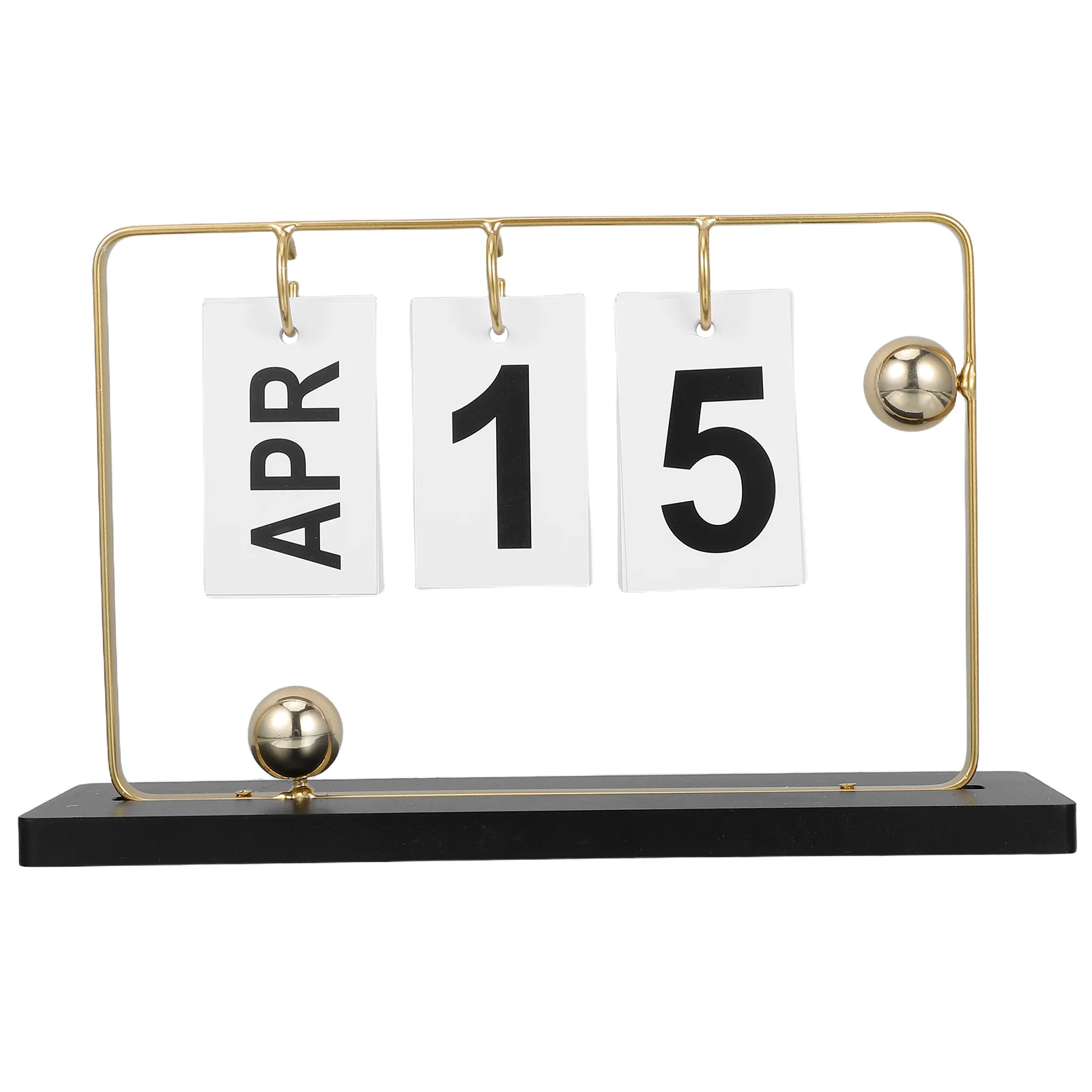 

Desktop Perpetual Calendar Mini Vintage Daily Standing Flip Golden 2026 Year Office Decor Desk Planner Farmhouse Wooden Base