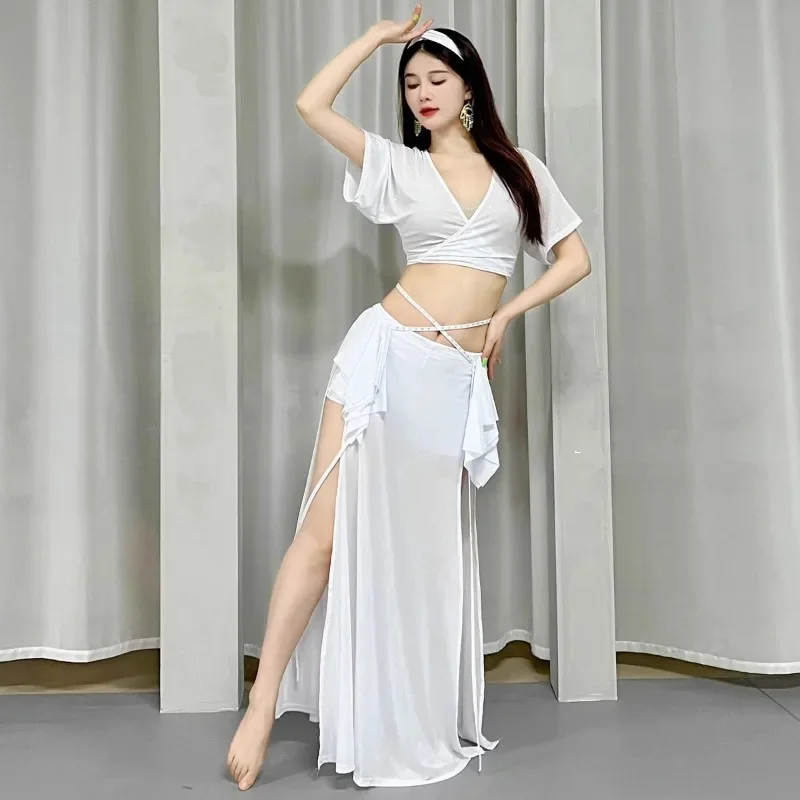 

Oriental Dance Adult Belly Dance Costume Female 2024 Mesh Team Practice Clothing Set