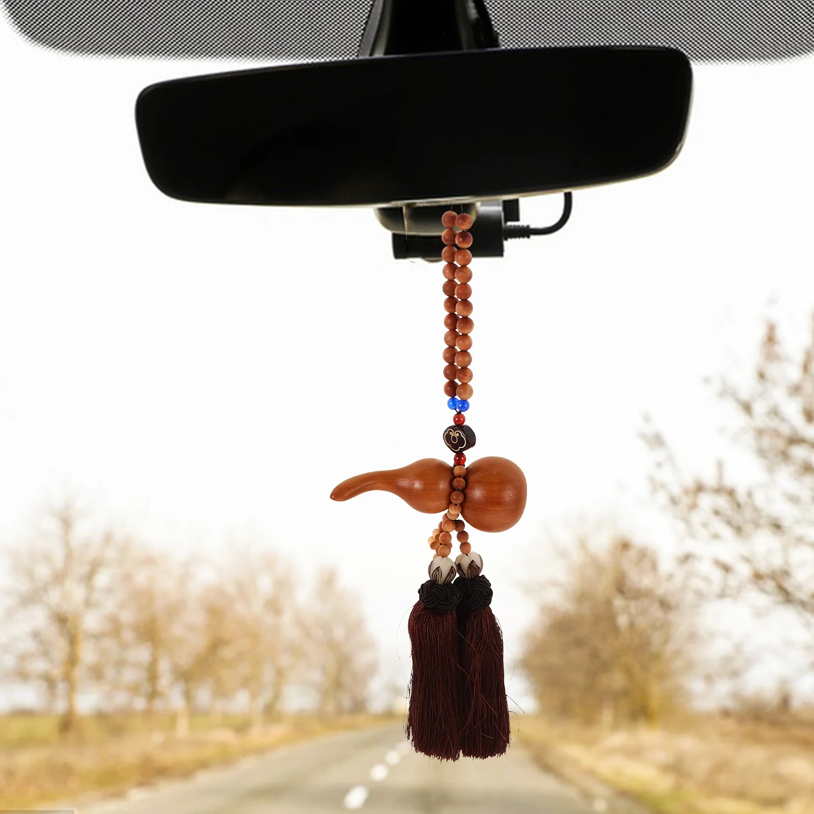 

Feng Shui Lucky Gourd Car Hanging Pendant Tassel Charm Chinese Style Decoration Good Luck Prosperity Lucky Gourd Charm Ornament