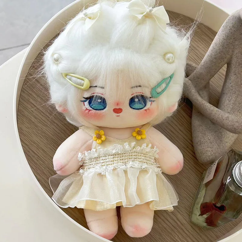 20cm Kawaii IDol Doll Cute No Attribute Girls Baby Soft Stuffed Star Dolls Anime Cartoon Collection Gifts for Kids Girls Fans