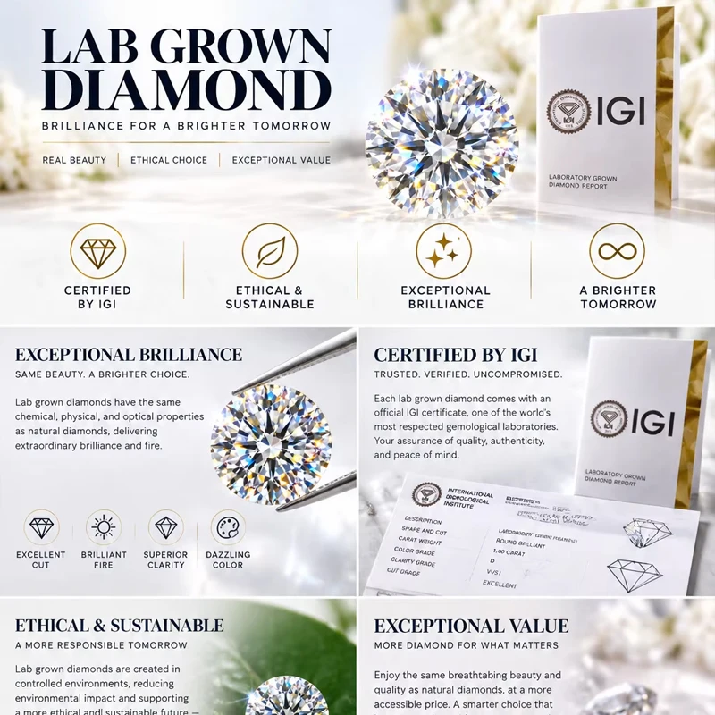 100% Real Lab-grown diamonds IGI certified D VVS-VS 2CT HPHT 3EX cut suitable for DIY setting shiny round diamond wholesale