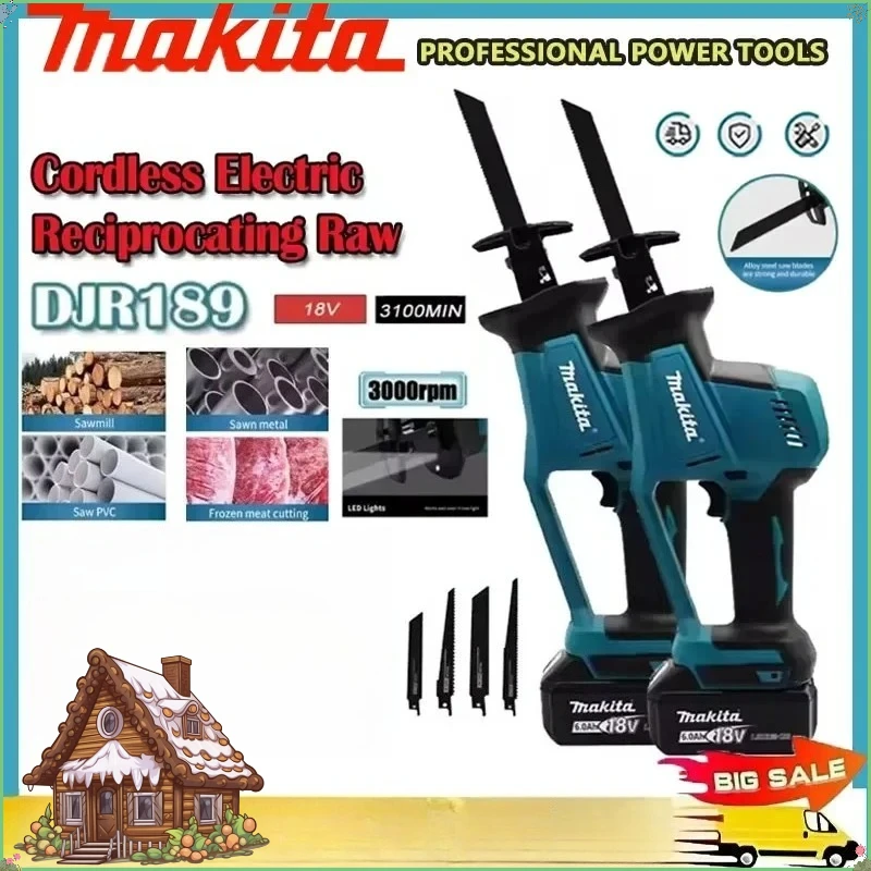 

Makita DJR189 Cordless Brushless Rechargeable Wood Metal Cutting Saw Electric Reciprocating Saw Portable Power Tools