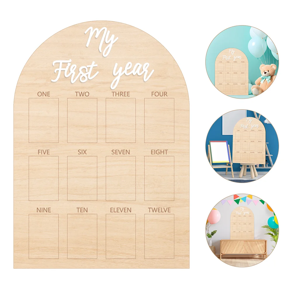 One Year Birthday Wooden Photo Board My First Year Milestone Photo Board 12 Monthly Picture Frame Baby First year Wood Sign