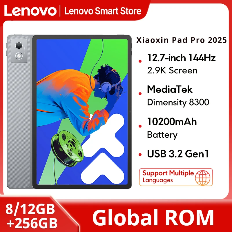 Lenovo Xiaoxin Pad Pro 2025 12.7 inch Tablet Original Global ROM Dimensity 8300 2.9K 144Hz Display 10200mAh Android 14 Pad PC