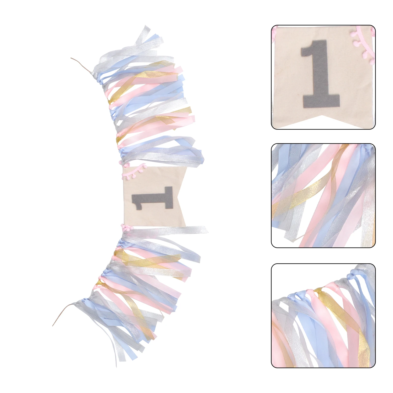 

1pc Strip Banner Dining Chair Flag Decor Birthday Party Background Wall Themed Bunting Set Yard Home Photo Backdrop