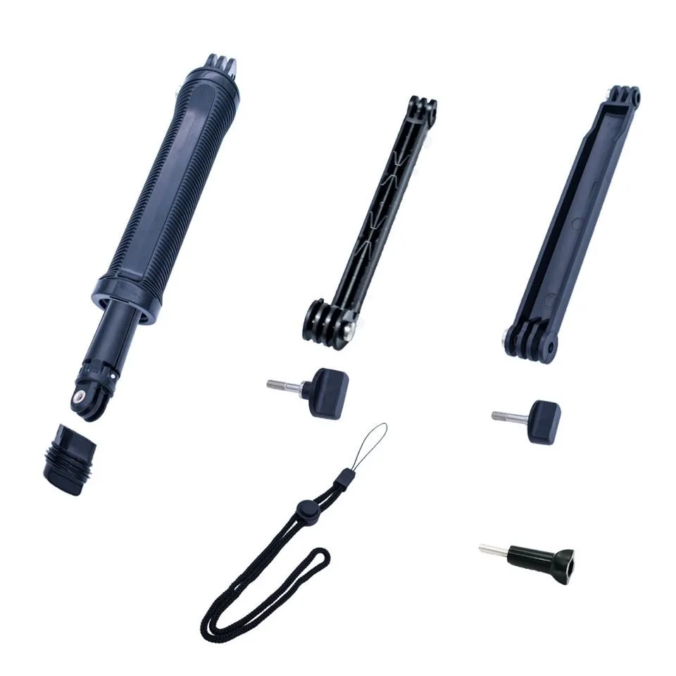 For Gopro9 selfie stick 8/7/6/5 for DJI Lingmou sports camera three fold folding arm three fold handheld pole accessories
