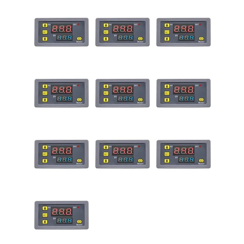10X Digital Time Delay Relay LED Display Cycle Timer Control Switch Adjustable Timing Relay Time Delay Switch AC110-220V-B61B