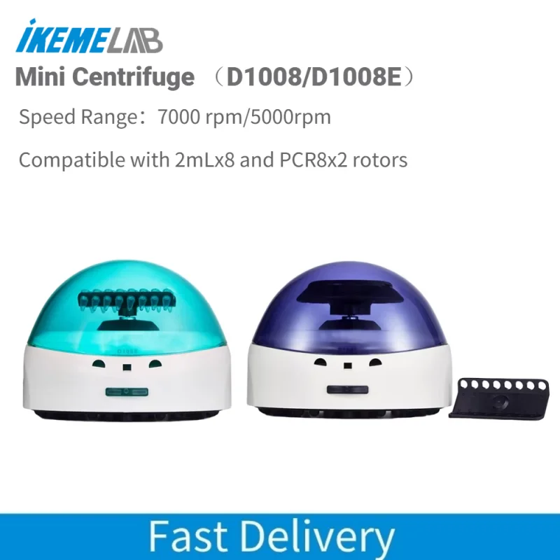 IKEME Mini Laboratory Centrifuge 5000rpm/7000rpm with 0.2/0.5/1.5/2ml Tube Slots Centrifuge for Scientific Research