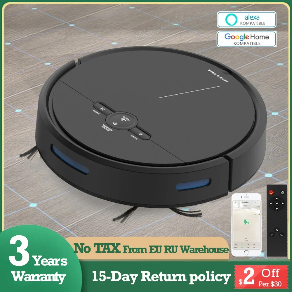 

3600PA Robot Vacuum Cleaner Smart Wireless Remote Control Navigation APP Area On Map Water Tank Sweep Machine Cleaner Robot