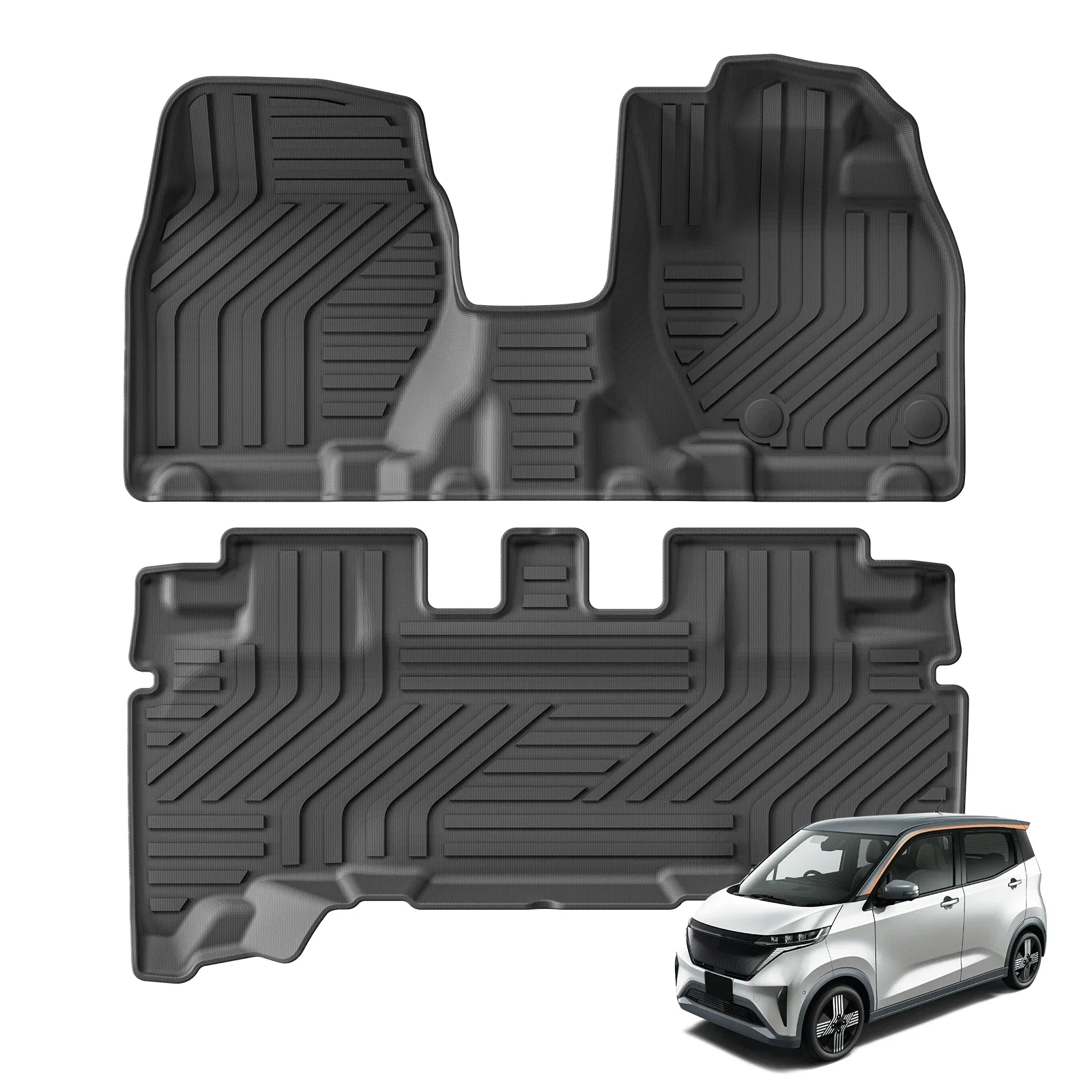 RHD para Nissan Sakura EV 2020 - 2024 alfombrillas de coche con volante a la derecha forro de carga almohadilla para maletero TPE 3D alfombrilla para pies accesorios negro