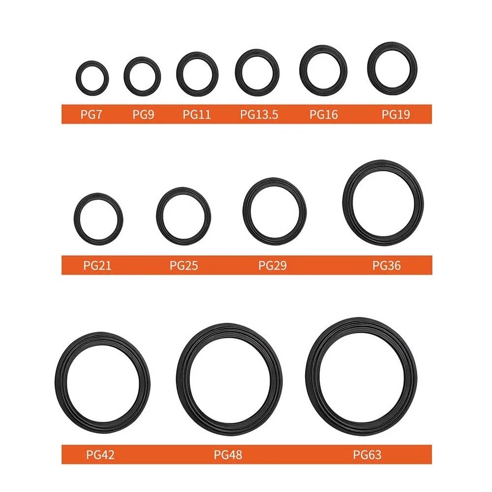 Nylon PG Cable Waterproof Connector Rubber Sealing Gasket O Ring Washer PG7 PG9 PG11 PG13.5 PG16 PG19 PG21 PG25 PG29 PG36-PG48