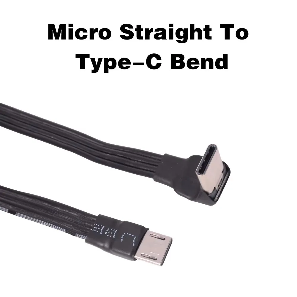 FFC Type-C Micro USB Extender Ribbon Cable 90 FPV Slim Flat Drone Soft Flexible FPC Charge FPV Brushless Handheld Gimbal Monitor