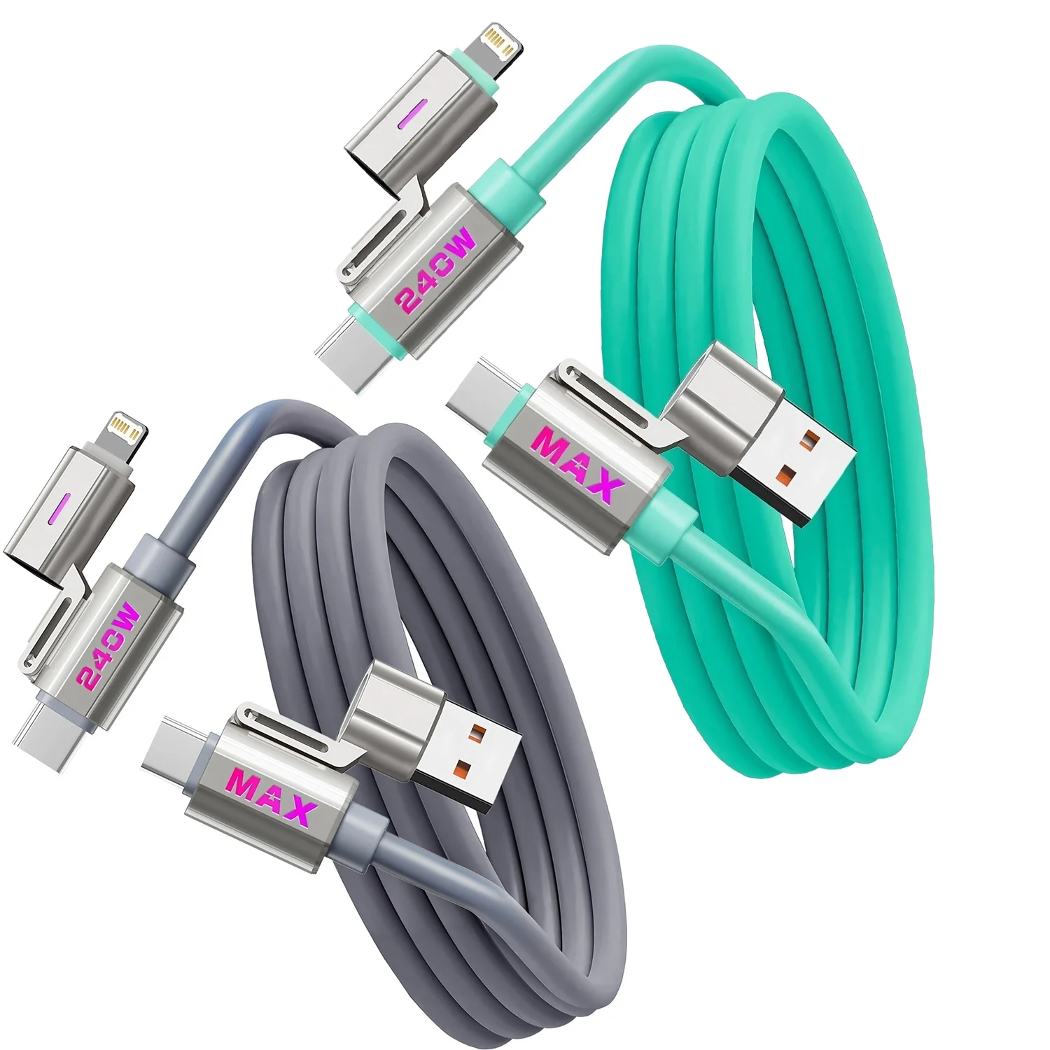240W Four-in-one Multi-function Fast Data Cable USB Type C PD Super Fast Charging Various Mobile Phone For iPhone Samsung Xiaomi