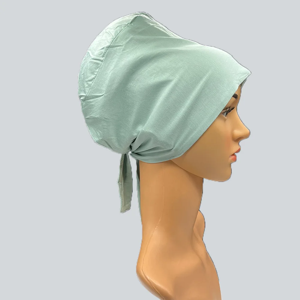 

Нижний платок на атласной подкладке, эластичный завязывающийся на спине, регулируемый платок, тюрбан, костяной капот, мусульманский внутренний хиджаб, шляпа Turbante Mujer