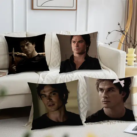Damon Salvatore The Vampire Diaries cushion cover For Pillow Printing Sofa Decoration Home Car Room Shop Office NordicSimplicity