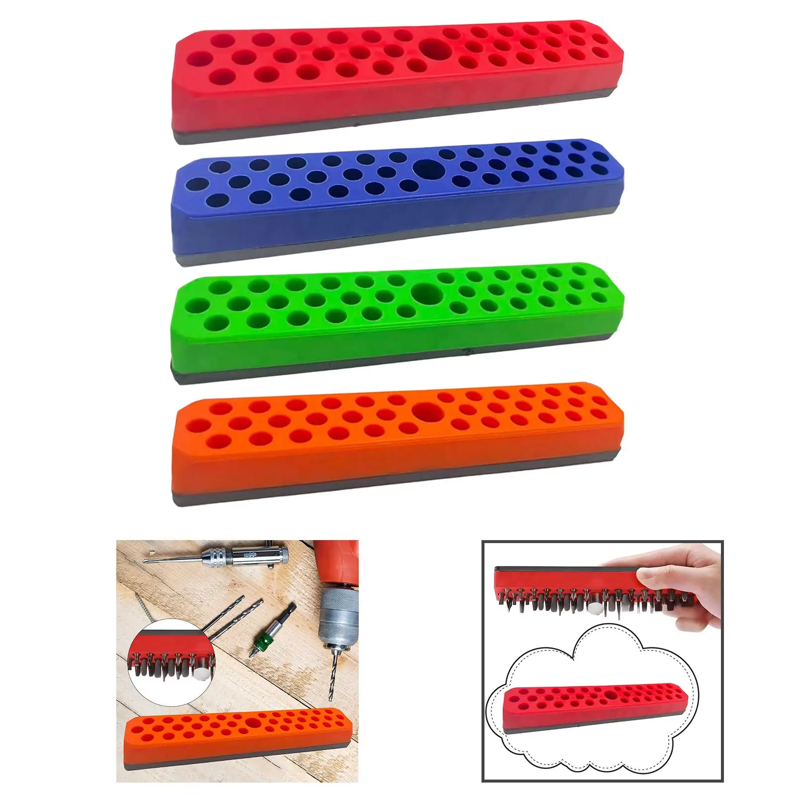 Scaffale portaoggetti porta punte esagonale a 43 fori Organizzatore di classificazione portatile stabile Organizzatore di punte per cacciavite per banchi da lavoro a casa