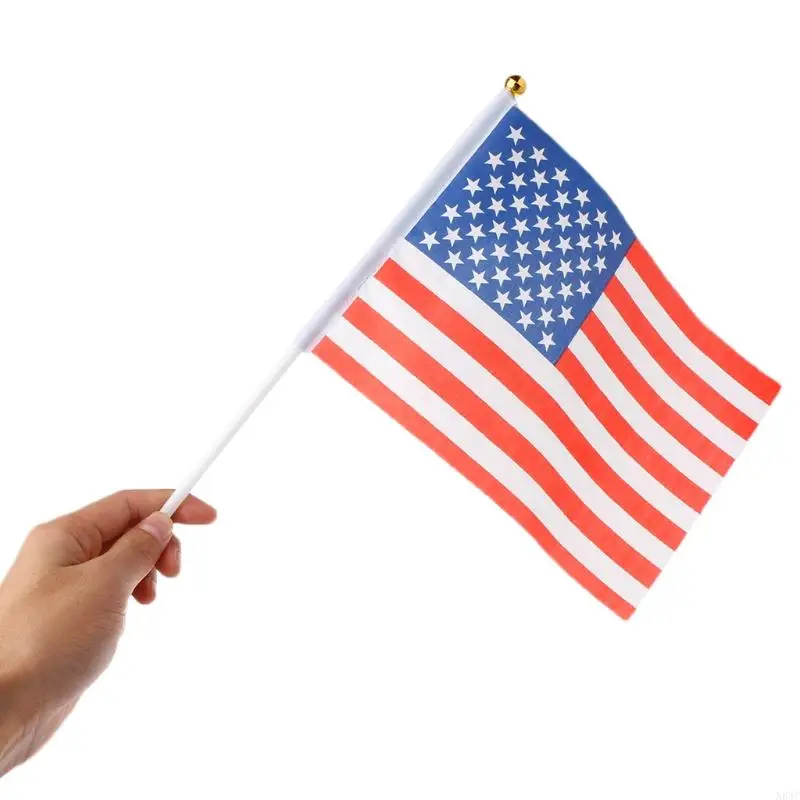 N84C 5 PCS Mini American US USA Bendera Nasional Tangan Melambai Kecil Untuk Polandia