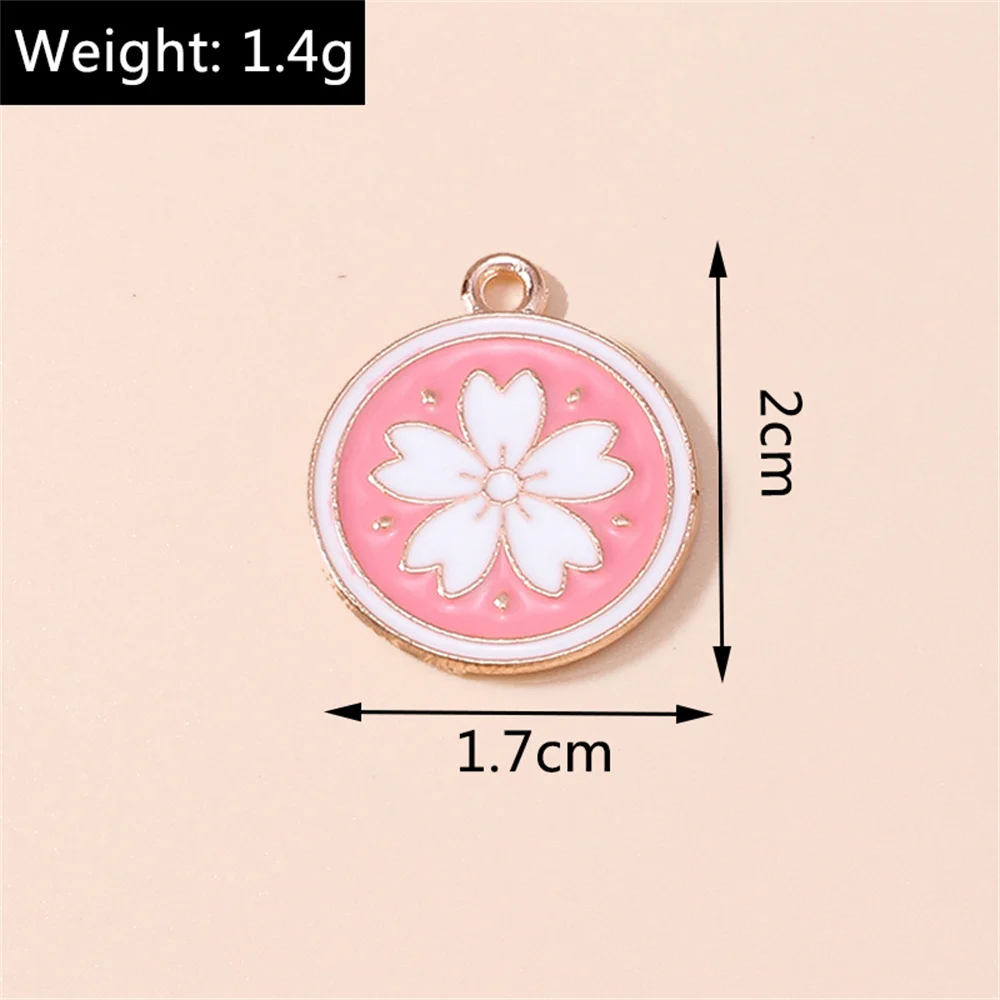 Leslie 20 Stück Niedliche Rosa Sakura-Blüten-Anhänger Kirschblüten-Charms für DIY Handgemachte Ohrringe Schmuckherstellung Zubehör – Detail 1