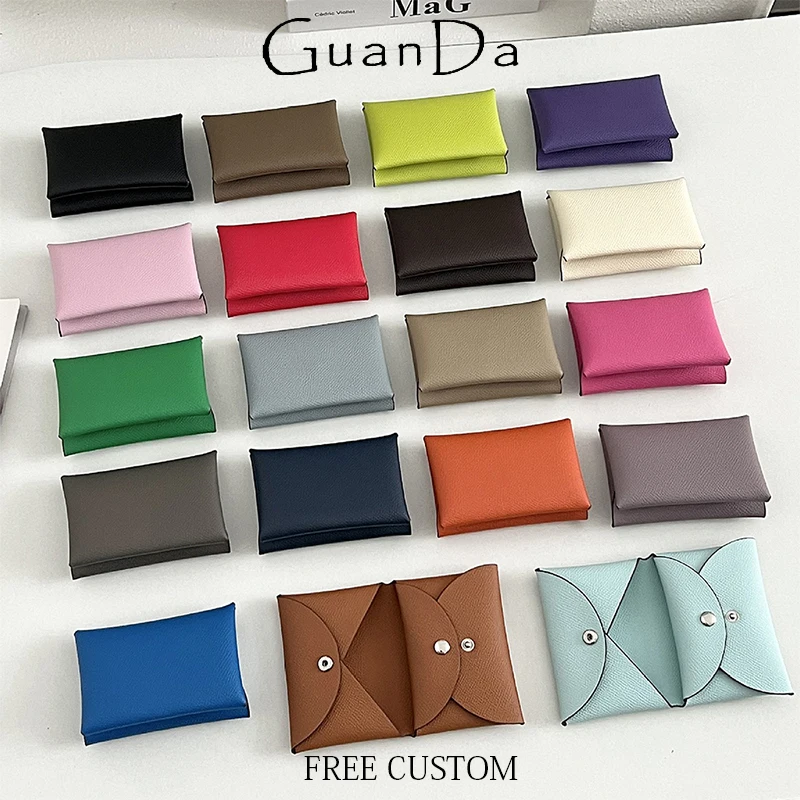 Image of Luxuriöse Mode-Geldbörse aus Spaltleder, Lässiger Kartenhalter für Damen und Herren, Echtes Leder, Niedliche Kurze Brieftasche, Dropshipping-Geschenk