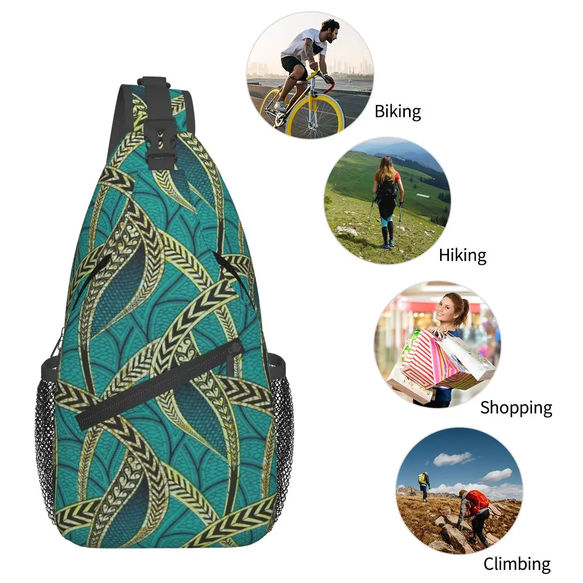 بارد الأفريقية العرقية القبلية الفن نمط أفريقيا أنقرة طباعة حقيبة صدر للرجال الرجال الرافعة Crossbody على ظهره حقيبة صدر للرجال Daypack حقيبة كتف
