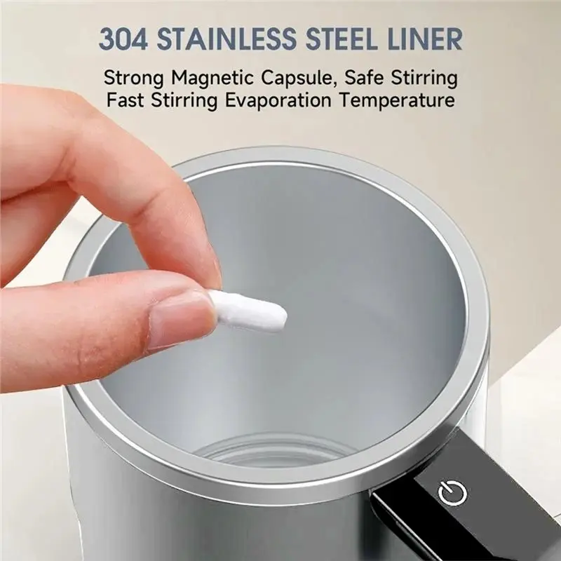 ABBZ-الفولاذ المقاوم للصدأ المغناطيسي الدورية النمام فنجان القهوة خلط كوب LED عرض درجة الحرارة كوب القهوة الذاتي اثارة #4