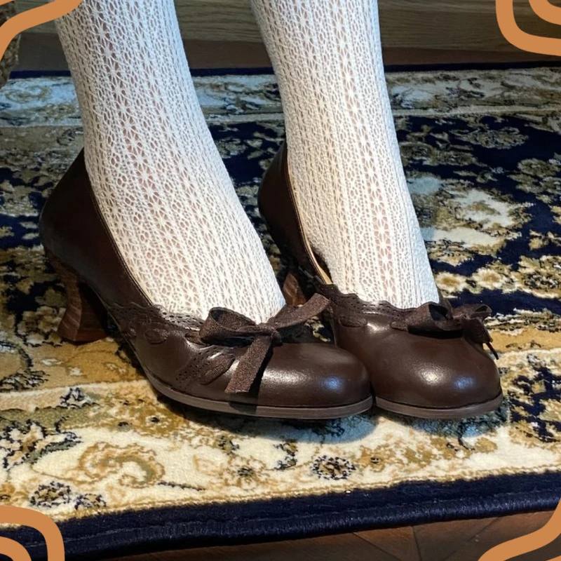 Retro Women Mary Jane Shoes Classic French Style High Heels for Woman Exquisite Lolita Casual Shoes Designer Shoes Zapatos Mujer