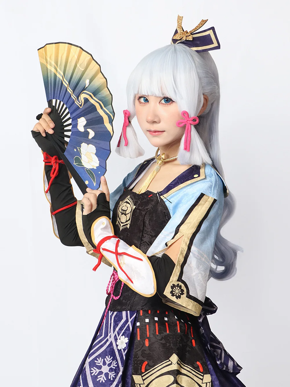 Genshin Impact Kamisato Ayaka Cosplay Costume Jacquard Fabric Uniform  Anime Halloween Costumes Women Frostflake Heron