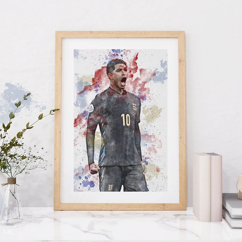 ملصق نجم كرة قدم لديكور الغرفة المنزلية ، جي-جود ، بي-بيلينجهام ، فن جمالي لغرفة النوم ، لوحة جدارية ، مطبوعات قماشية #4