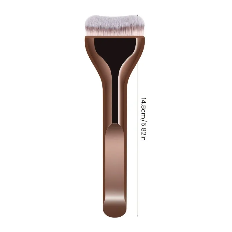 Wide Flat Tongue Foundation Brush Ultra-Thin Streak-Free Makeup Brush for Liquid & Cream Soft Synthetic Bristles 1PC