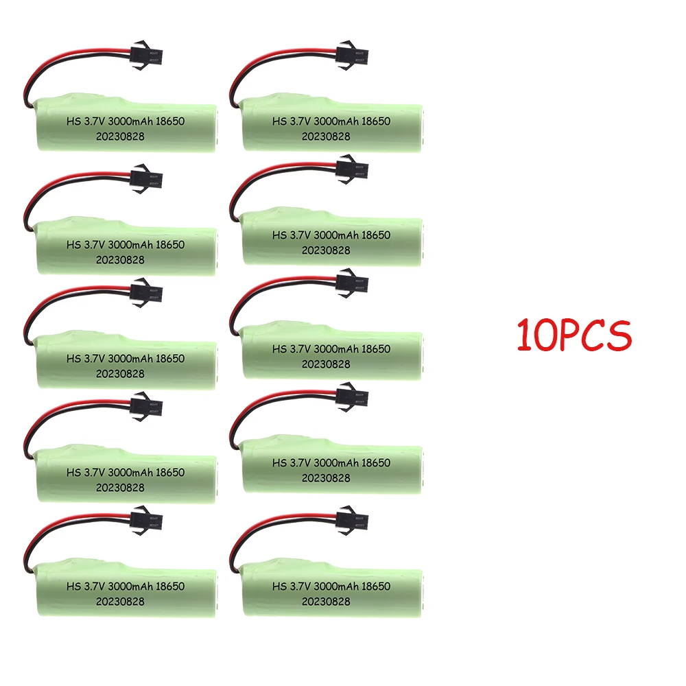 3.7V 18650 3000mAh 20C Li-ion Battery For Q85 Q70 D876 Rc Car Toys RC Boat Car Water soft Gun Battery Parts  SM-2P Plug 1-10PCS