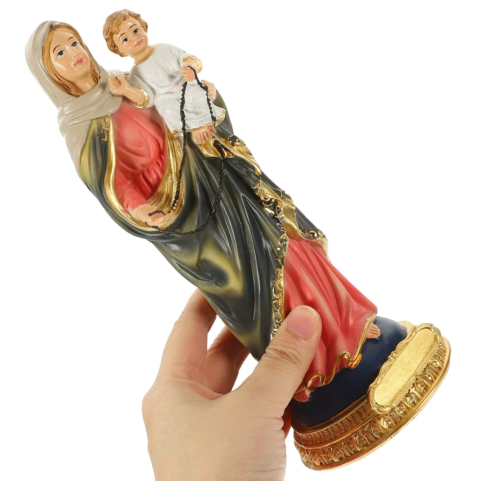 

Virgin Mary Statue Resin Craft Religious Decor for Home Church Desktop Miniature Ornament Blessing Figure