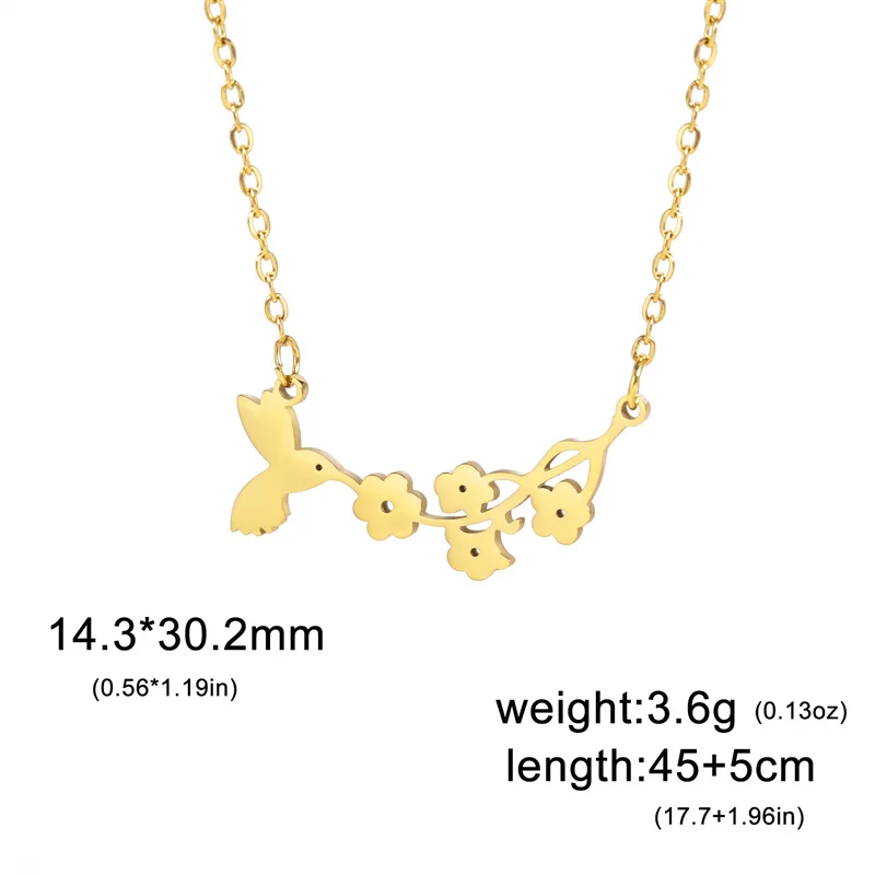 Klassische Goldfarbe Edelstahl Halskette für Frauen Kette Halsreif Mond Kaktus Anhänger Halskette Schmuck Geburtstags geschenk Großhandel – Detail 26
