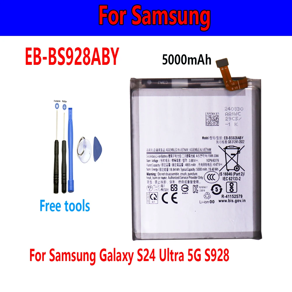 

EB-BS928ABY For Samsung Galaxy S24 Ultra 5G S928 EB-BS928ABY For Samsung Galaxy S24 Ultra 5G S928 +free tools