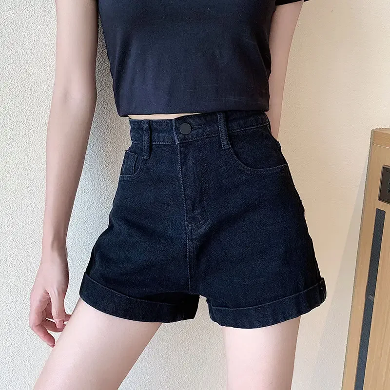 

Womens Shorts Blue Cotton Short Pants for Women To Wear Loose Baggy Jeans Denim Boxer Low Price Y2k Harajuku Summer Normal Cheap