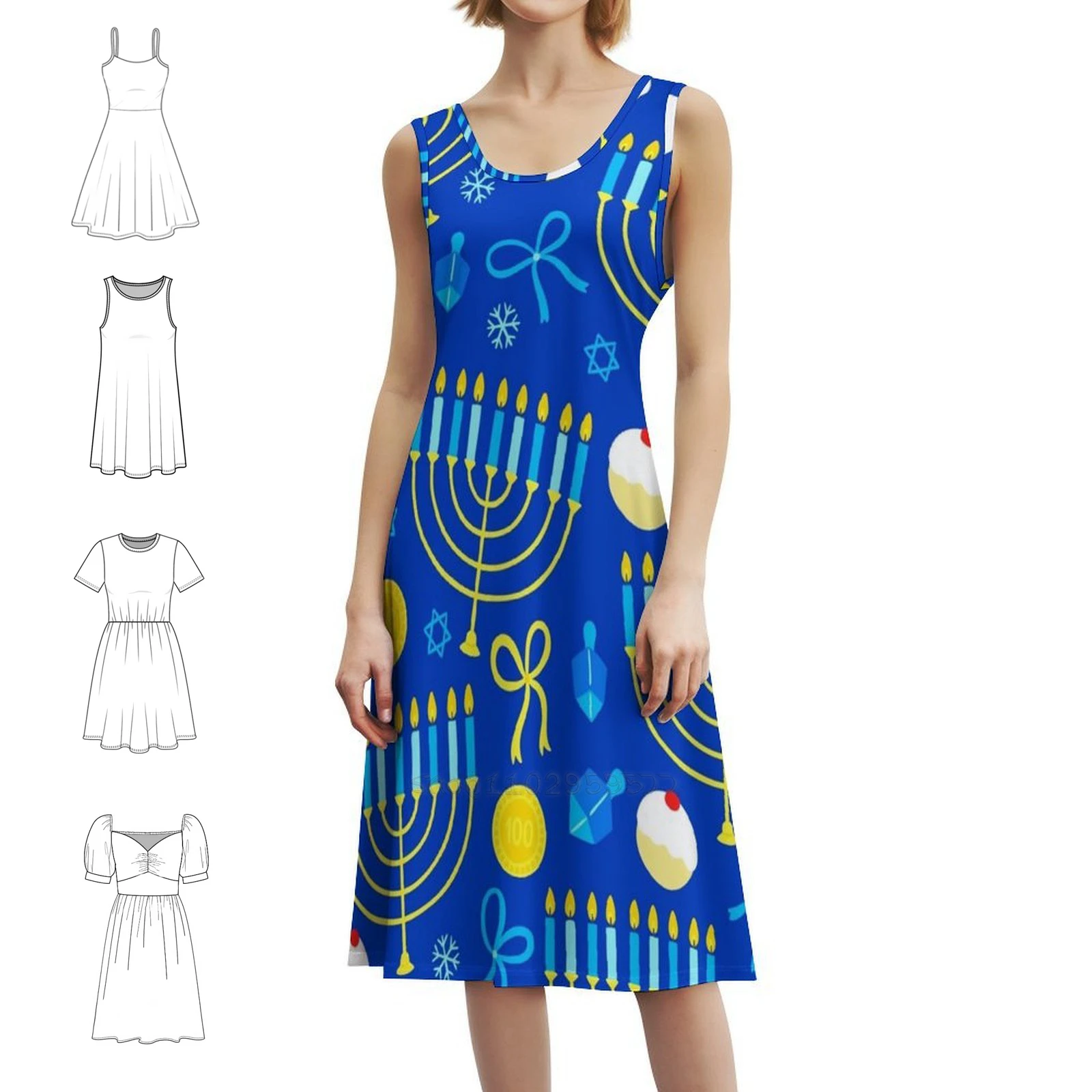 

Шикарное платье в стиле бохо с принтом «Счастливая Ханука», элегантное модное пляжное платье для свадебной вечеринки, платье «Счастливая Ханука Dec02, платье «Счастливая Ханука»