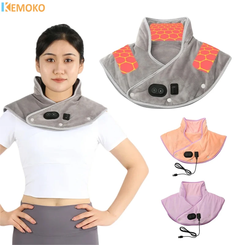 

Electric Shoulder Protection Massager USB Heating Wrap Cervical Pain Relief Shawl Compress Washable Neck Shoulder Shawl Warmer