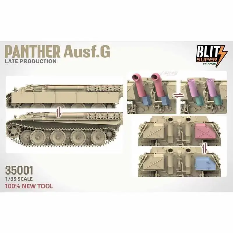 Takom 35001 1/35 الألمانية Sd.Kfz.171 النمر Ausf G أواخر الإنتاج مقياس أطقم منمذجة خزان محاكاة نموذج الأولاد عيد ميلاد لعبة الهدايا