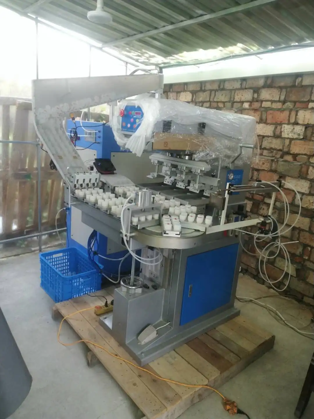TAOXING Bottle Cap Assembly Line Pad Printer 4 Colors Tampo Printer Automatic Bottle Cap Printing Machine