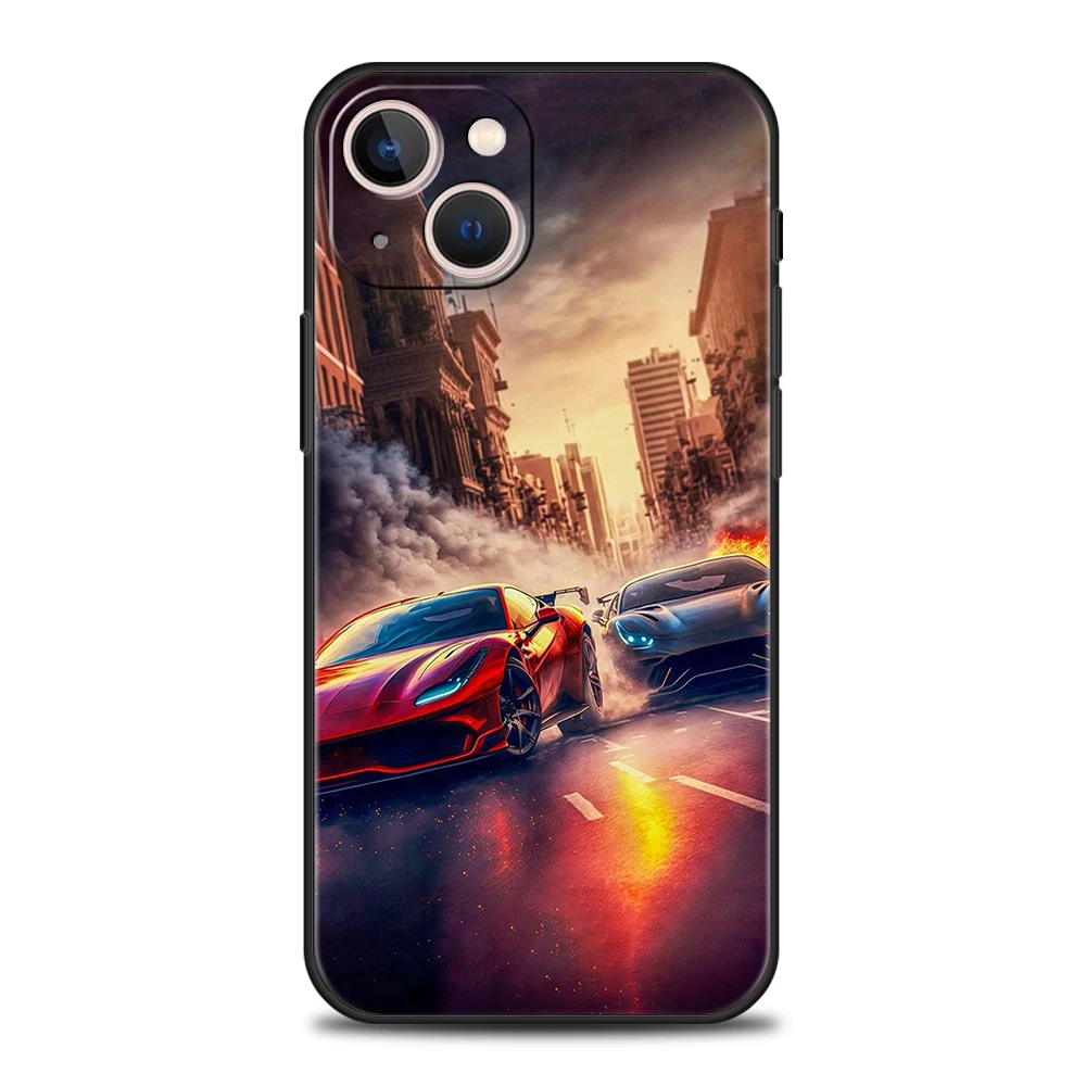 Neue Sportwagen form Handy hülle Abdeckung für iPhone 16 15 14 13 12 11 Pro Max 7 8 plus xr xs Silikon Soft Fundas Shell Taschen Capas