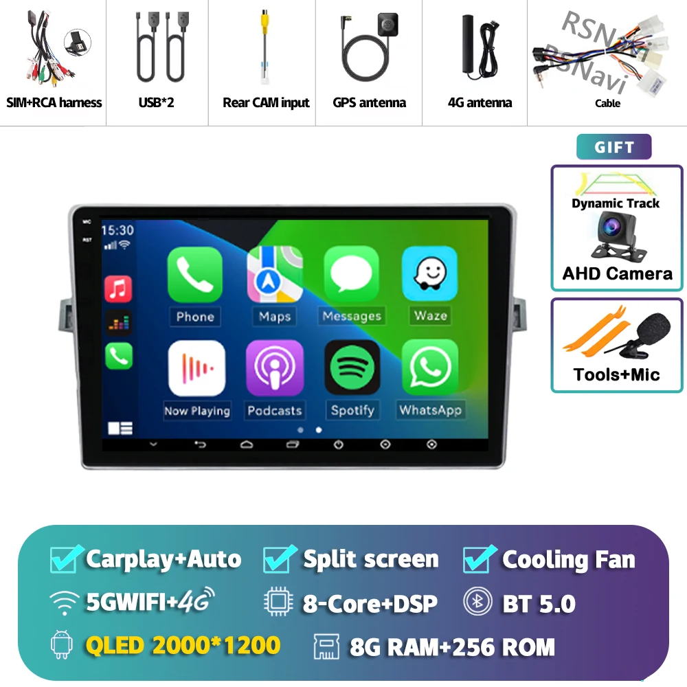 Android 15 Autoradio Navigatie Multimedia Speler Voor Toyota Verso 2010 2011 2012 2013 2014 2015 2016 Carplay Auto Stereo video