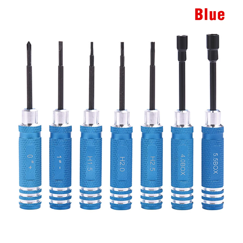 9IMOD RC Hex Driver Set 7pcs 1.5 2.0 2.5mm Hex Allen Screwdriver RC Repair Tools Kit Nut Phillips Wrench for RC Helicopter Car