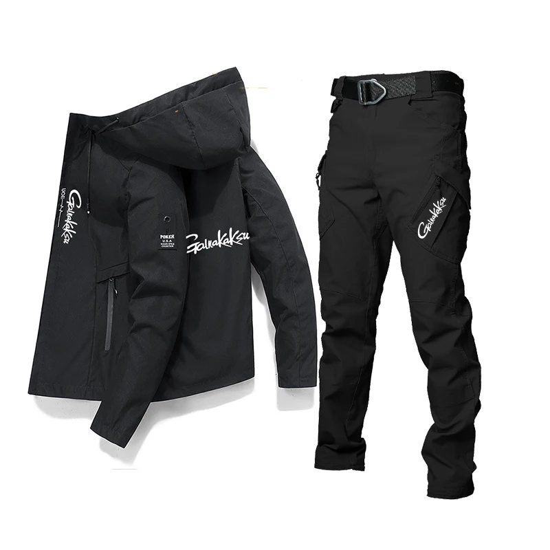 Primavera estate Outdoor sport abbigliamento impermeabile set da pesca abbigliamento giacca pantaloni protezione solare Casual camicie solide