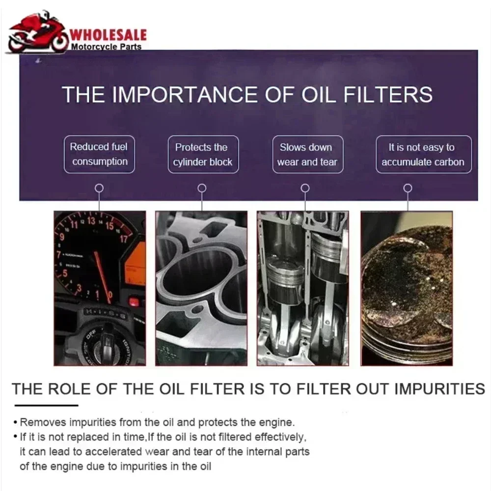 300CC Motorcycle Accessories Oil Filter For Kawasaki KLE300 KLE300B KLE300C KLE Versys-X 300 2017-2020 2021 2022 2023 16097-1067 image 4