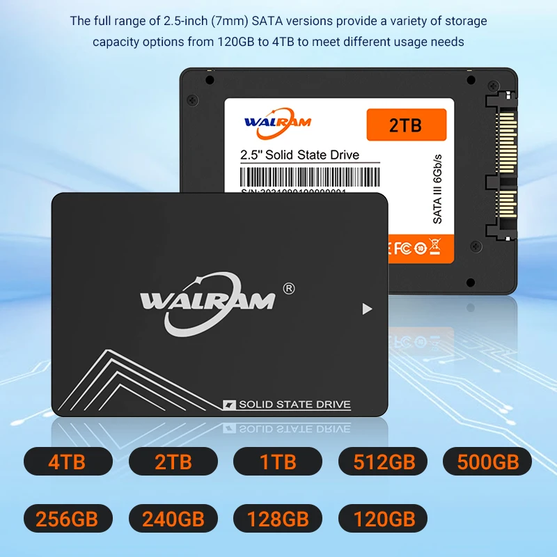 WALRAM SSD 2.5 inch 256GB SATA 120gb 240gb 480gb Internal Solid