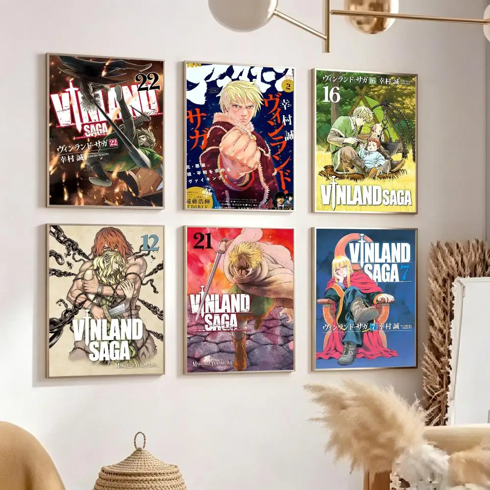 Anime Vinland Saga Poster Poster Trendy Aesthetic SelfAdhesive HD Wall Decor Home Café Bedroom Room Decoration Gift
