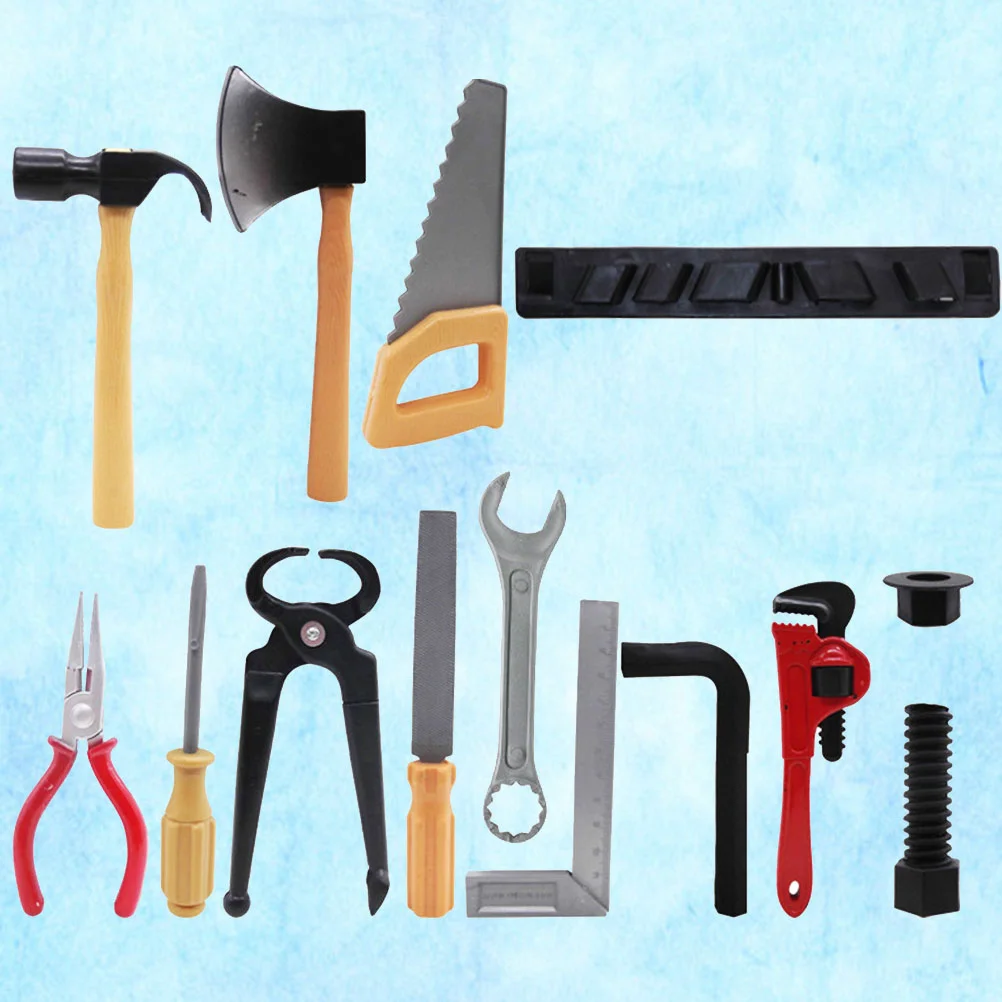 14 Pcs Kids Repair Tool Pretend Toolbox Toys for Boys Multifunction Playset Child Hand Eye Coordination Imagination Logical