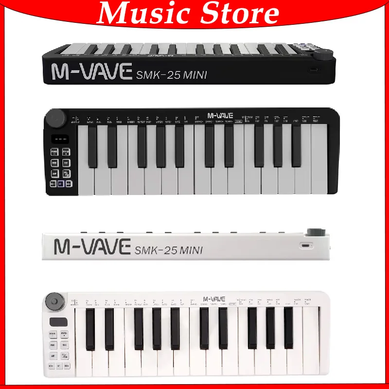 M-VAVE-Mini Teclado MIDI Recarregável 25 Teclas  Teclado De Controle MIDI Mini Controlador USB Portátil